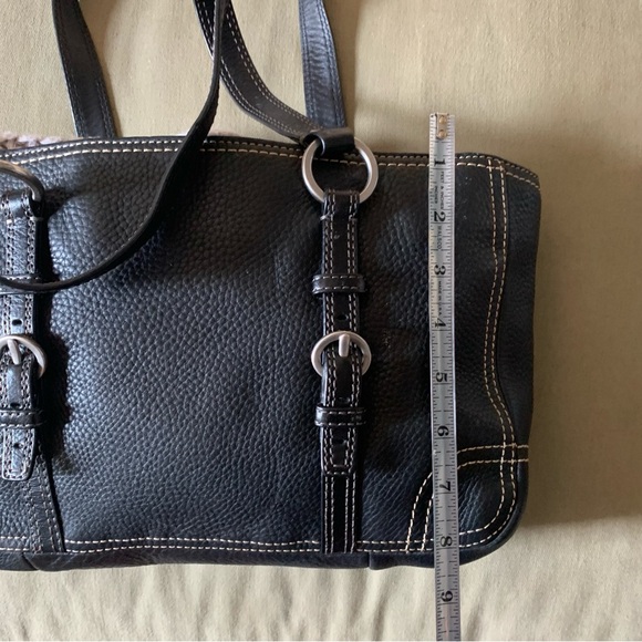 Coach Black Leather Shoulder Bag with Silver Hardware - Picture 11 of 12